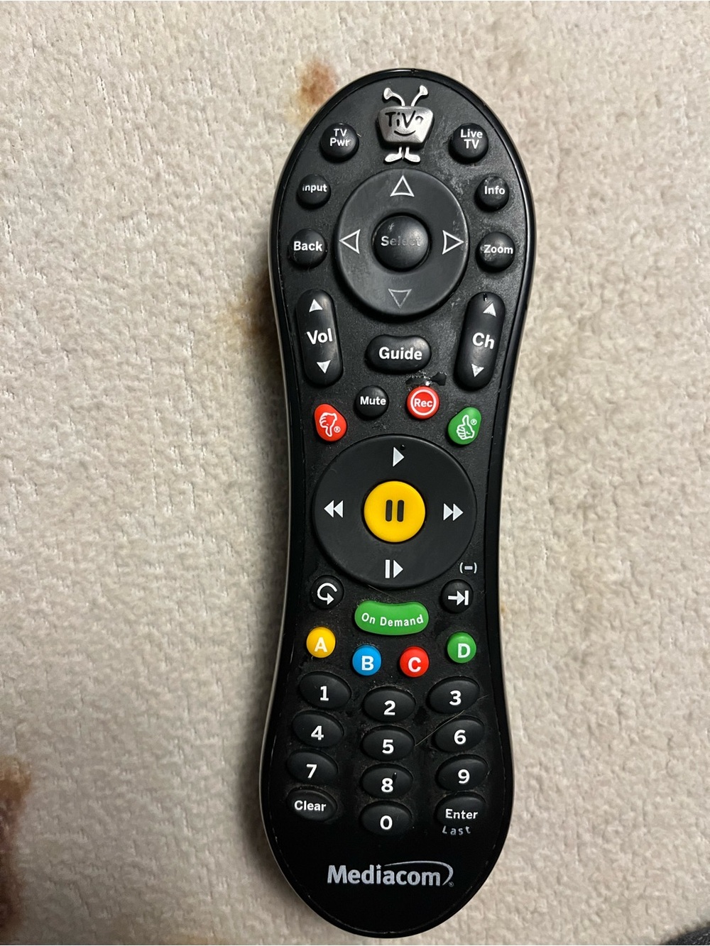 Mediacom branded TiVo Roamio remote control
